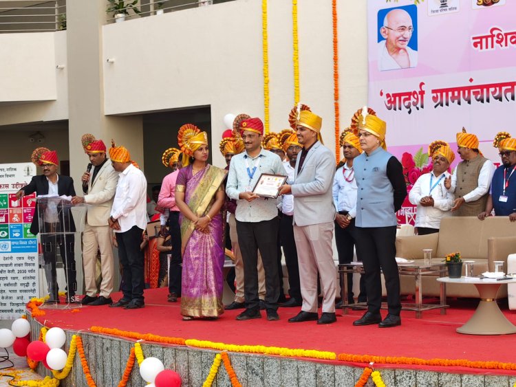ग्रामपंचायत खडक सुकेणेचे श्री मनोहरजी गांगुर्डे यांना उत्कृष्ट कामगिरीबद्दल जिल्हास्तरीय सन्मान